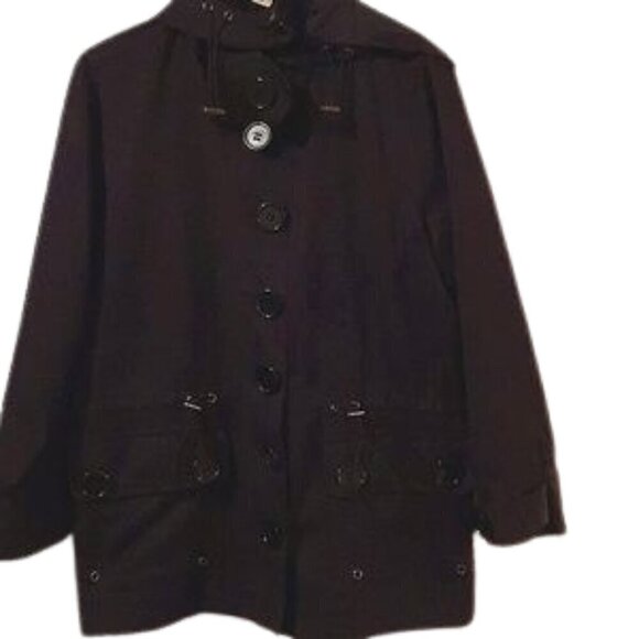 Allison Daley Black fully lined Jacket with removable hood size 12P - Picture 2 of 5